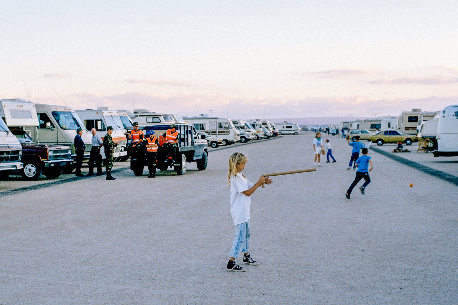 kids at shuttle campsite