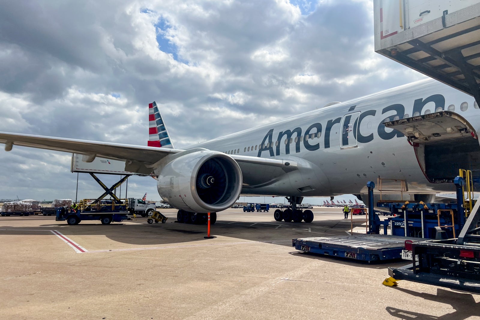 American jet on tarmac