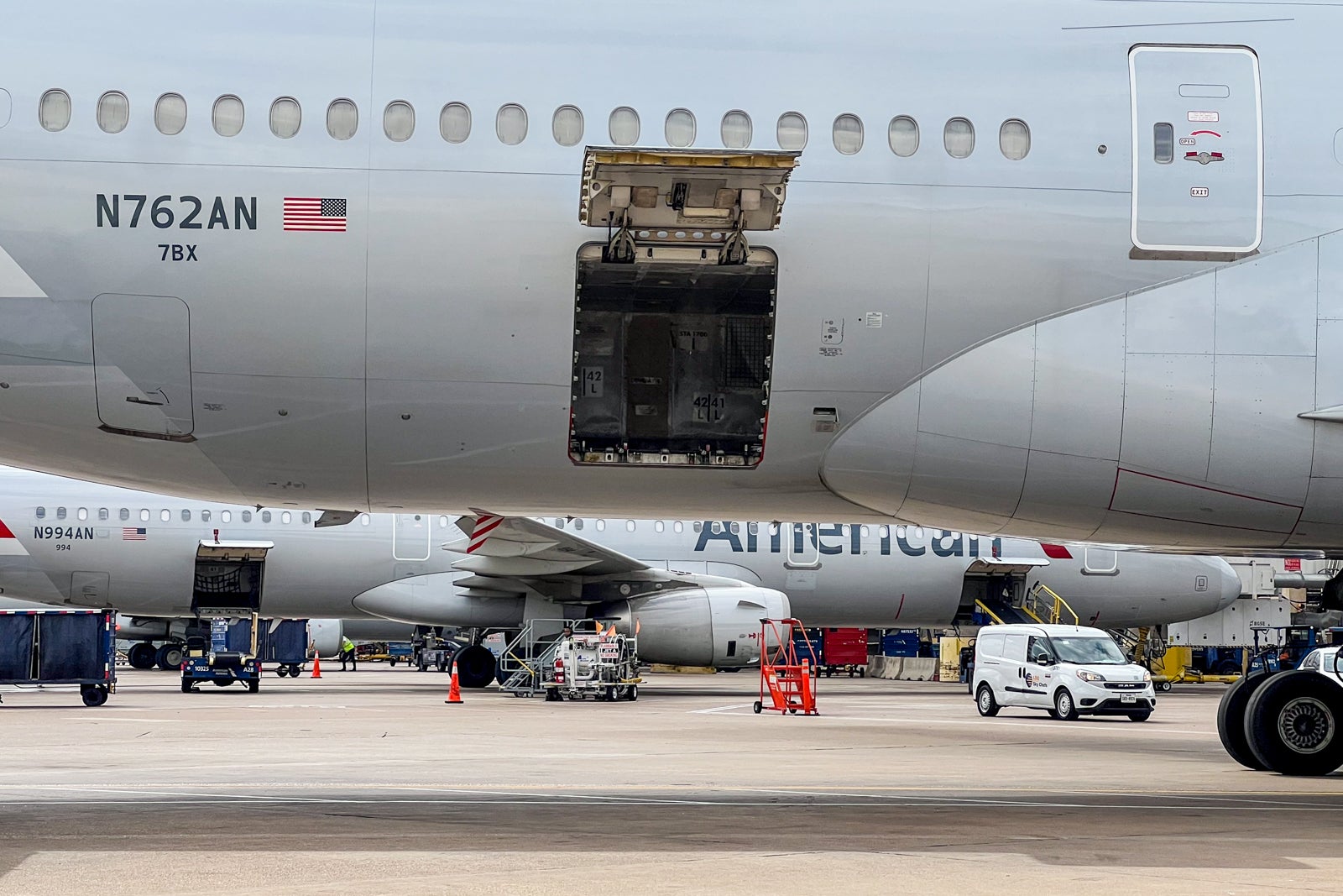 American jet on tarmac