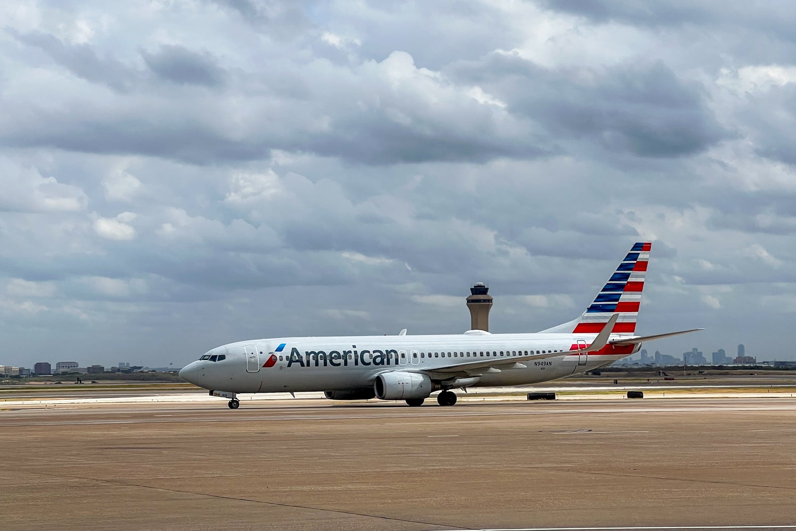 American jet on tarmac