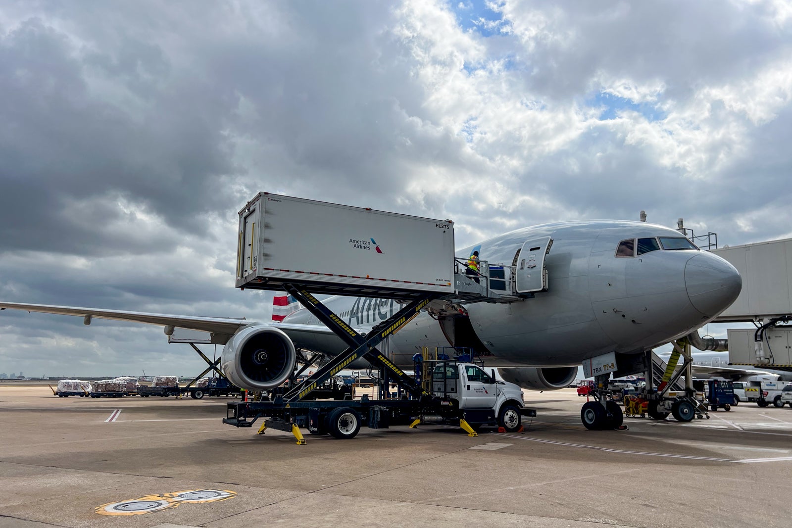 American jet on tarmac