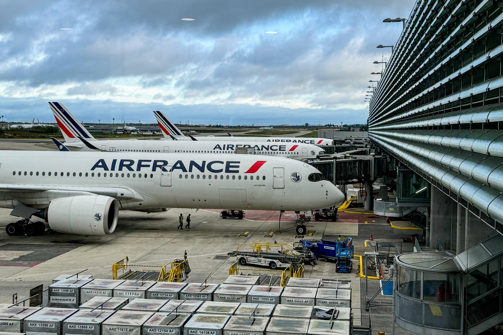 Air France jets at the gate in Paris. 