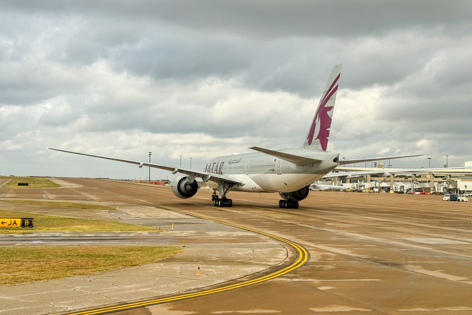 Qatar Airways plane on runway