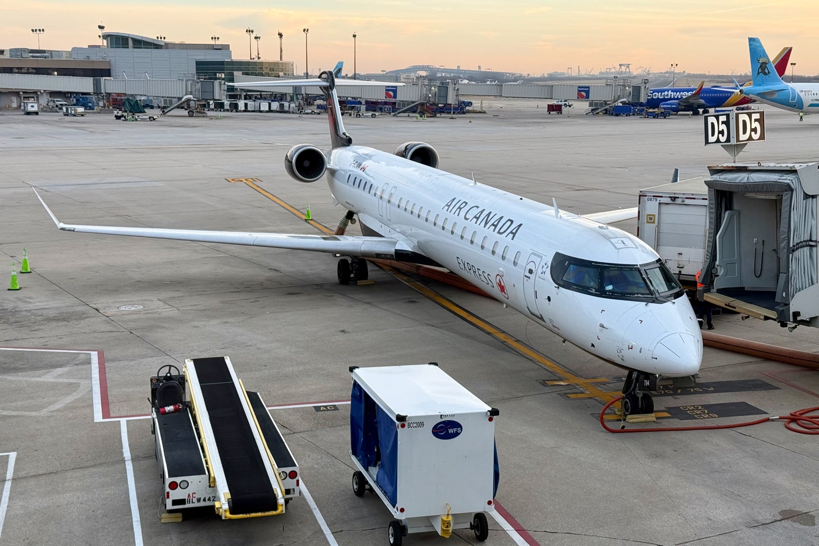 Air Canada plane at gate