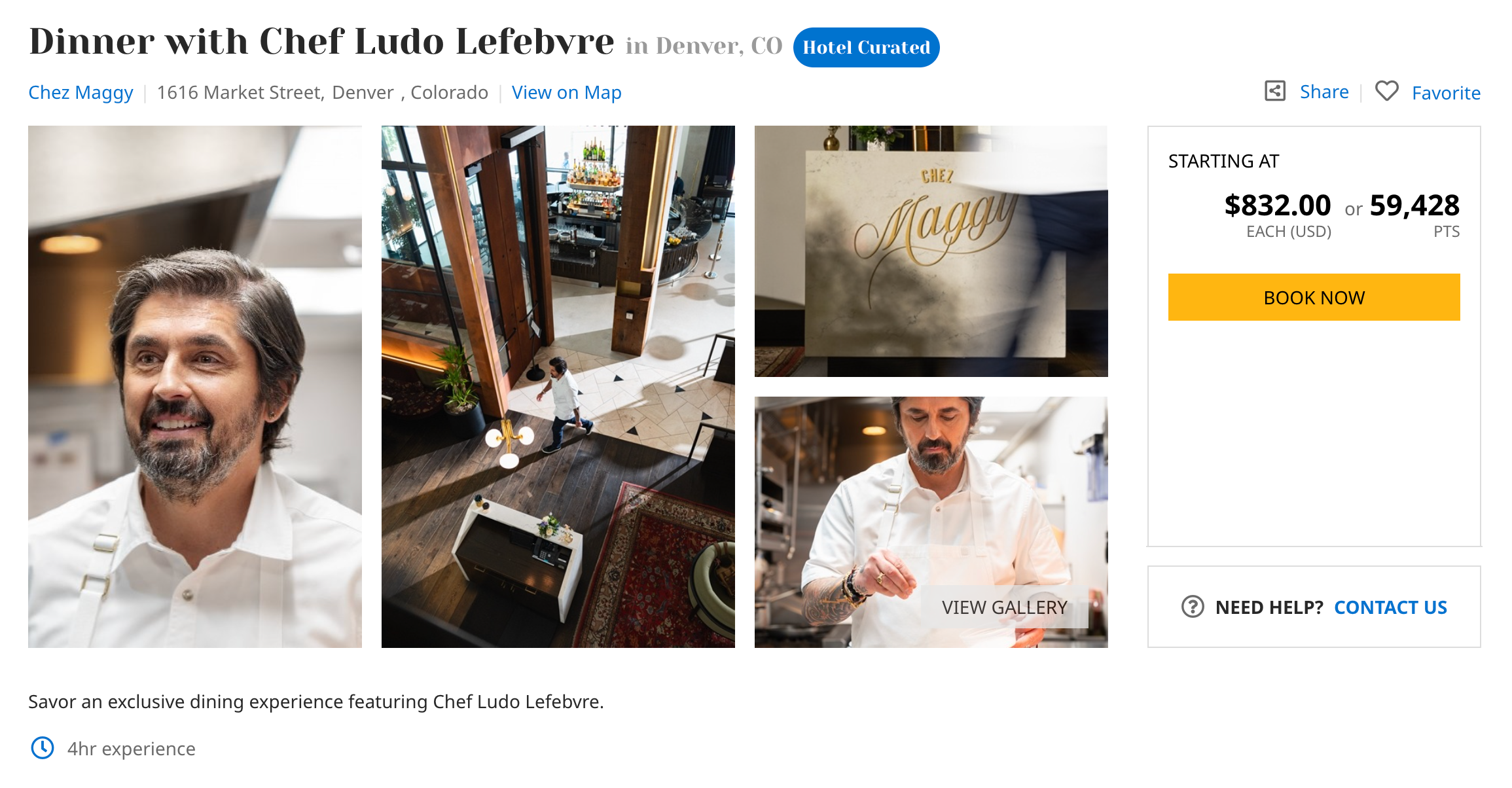 Hyatt FIND experience "dinner with Chef Ludo"