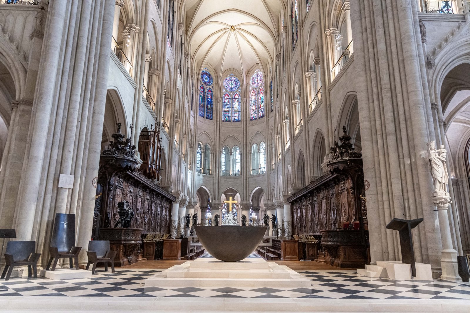 French artist Guillaume Bardet designed the new altar at Notre Dame Cathedral.