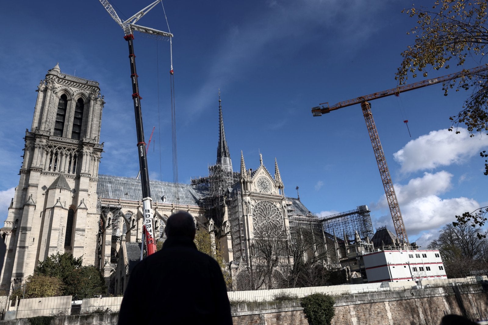 The exterior of Notre Dame Cathedral on Dec. 2, 2024, a few days before its reopening. 