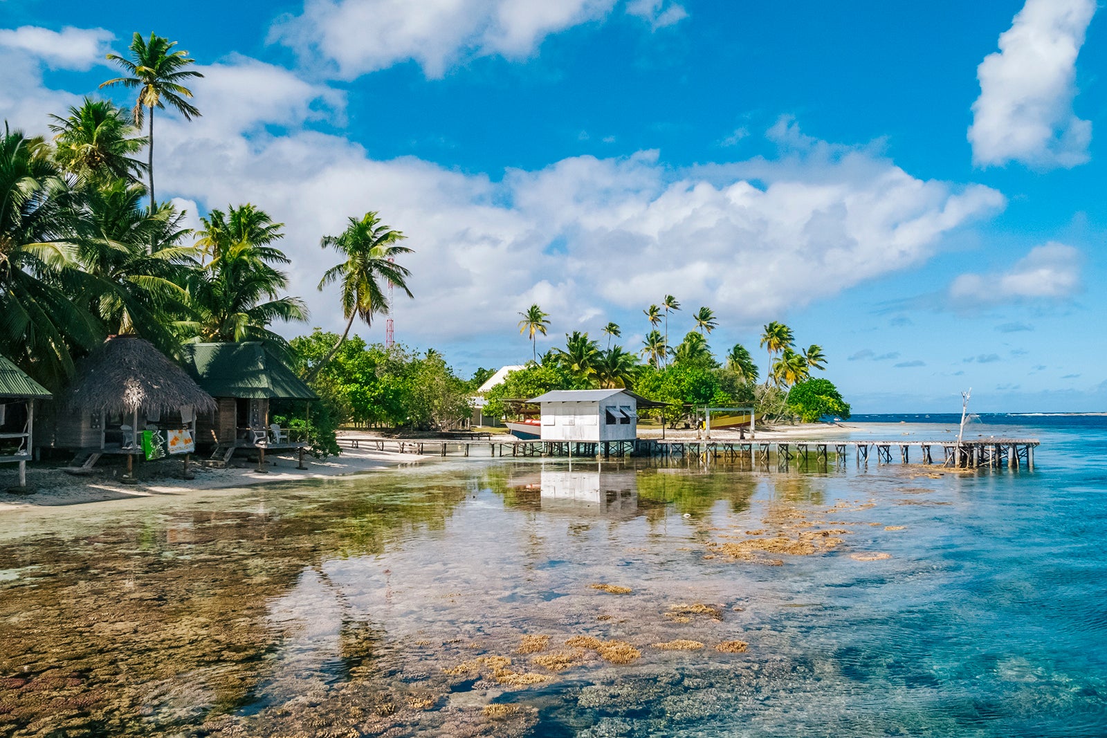 Fakarava Atoll lagoon on the Tuamotus Archipelago in French Polynesia