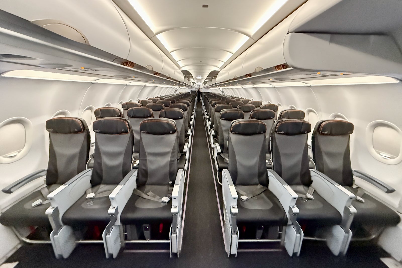 Interior of JetBlue A321 plane