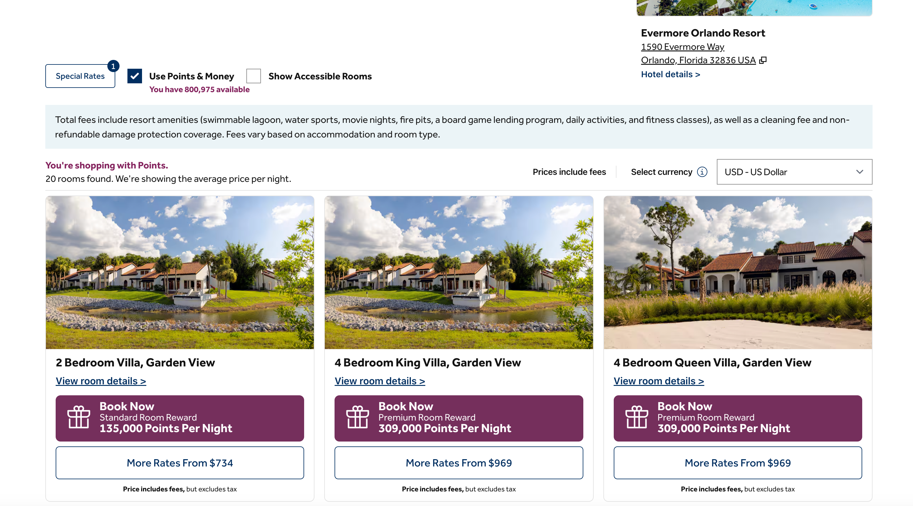 Search results for Evermore Orlando Resort.