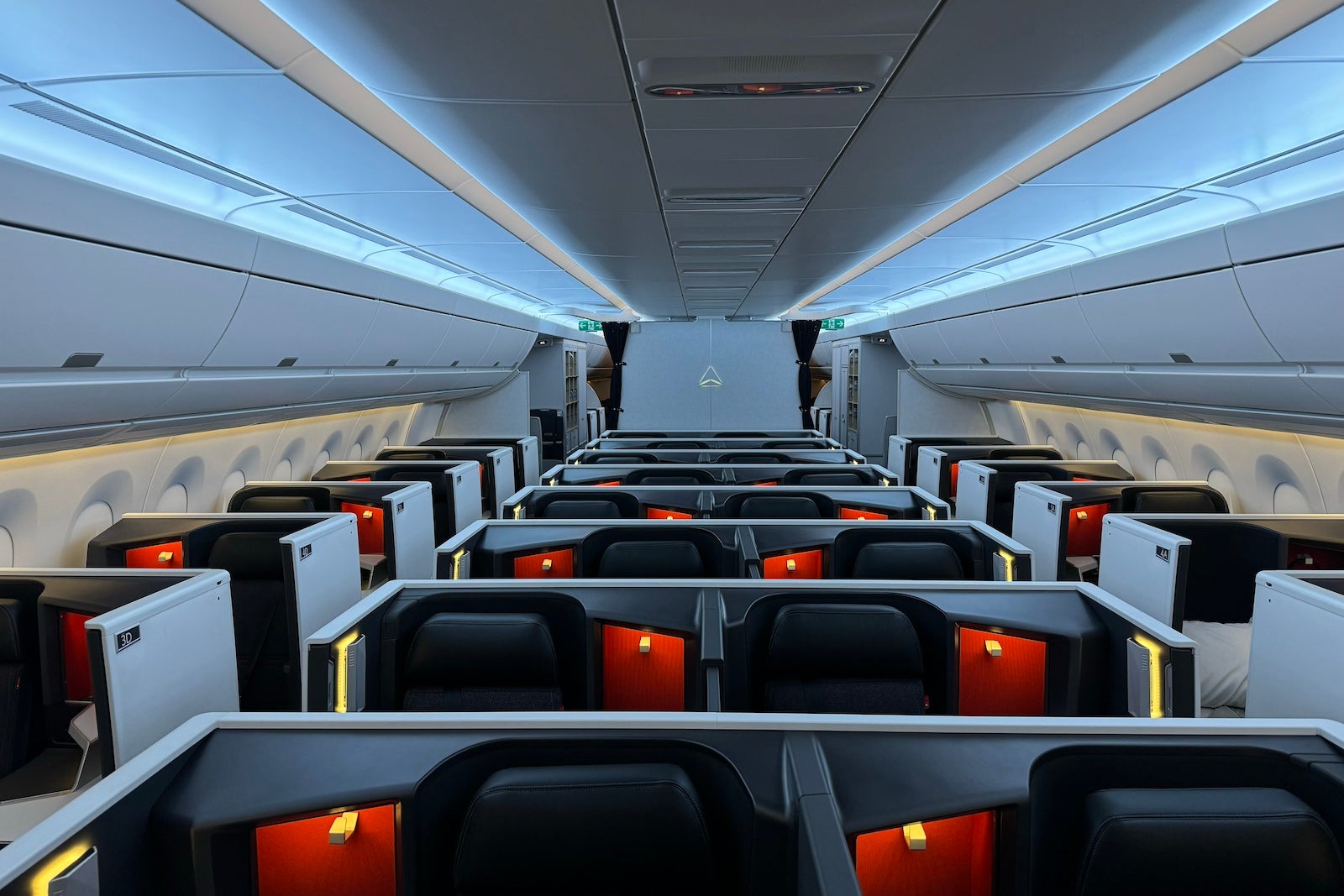 Delta One cabin on a brand-new Airbus A350.