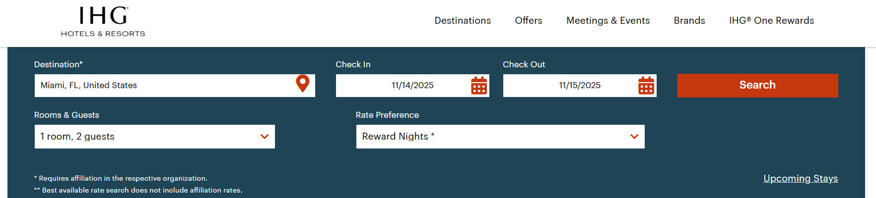 Booking an IHG award stay