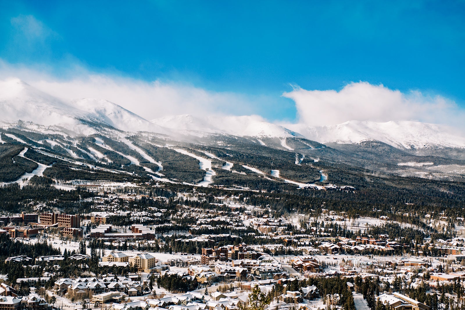 Breckenridge Colorado,Aerial view of townscape against sky,Breckenridge,Colorado,United States,USA