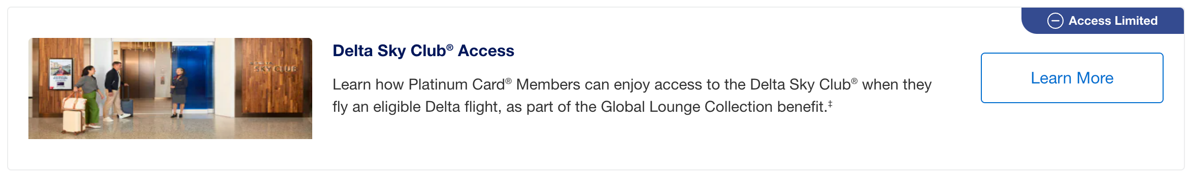 Amex Sky Club Access Benefit Option