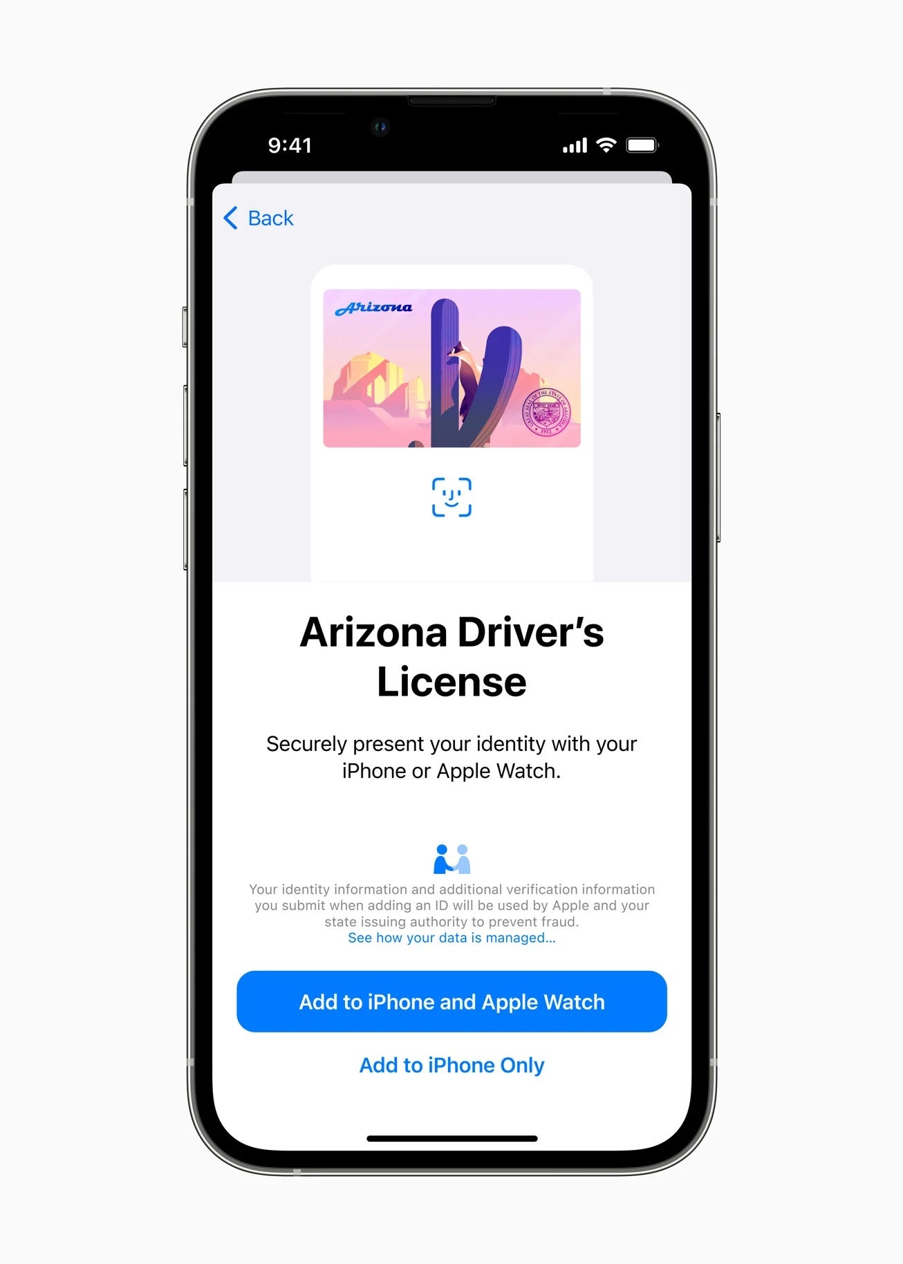 screenshot of Arizona digital ID