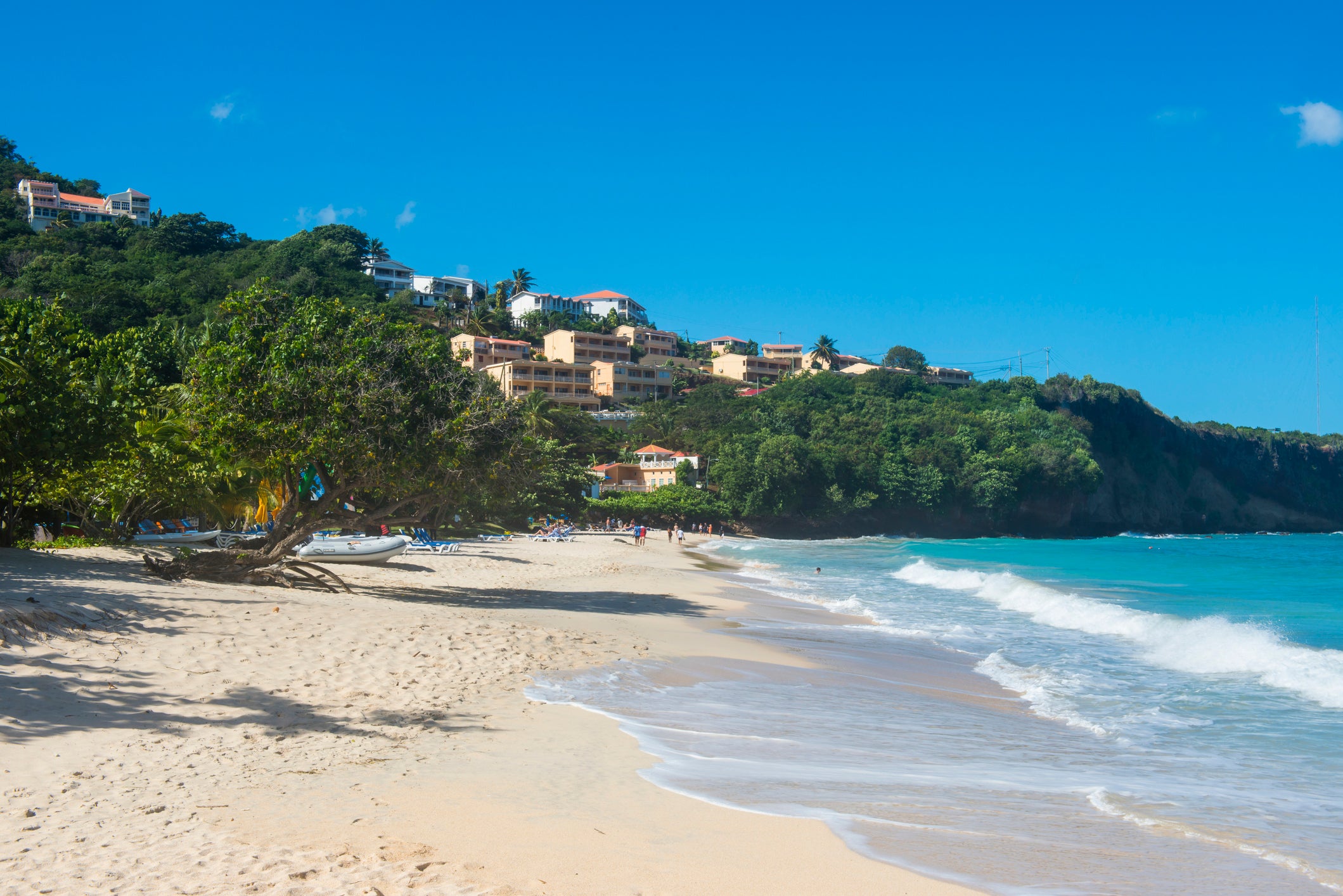 Overlook over the beach of Grande Anse, Grenada, Caribbean