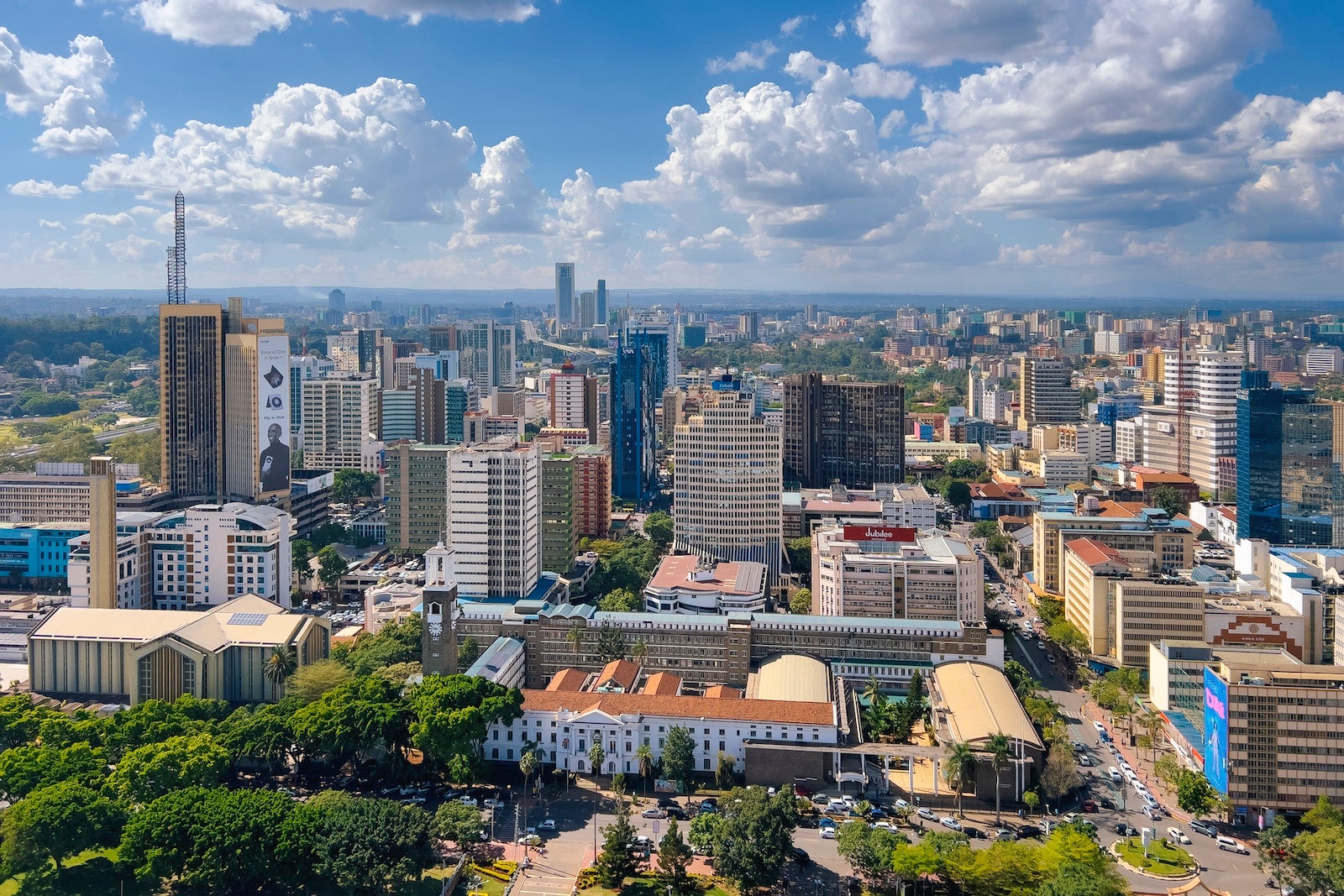 Aerial view of Nairobi downtown Kenya