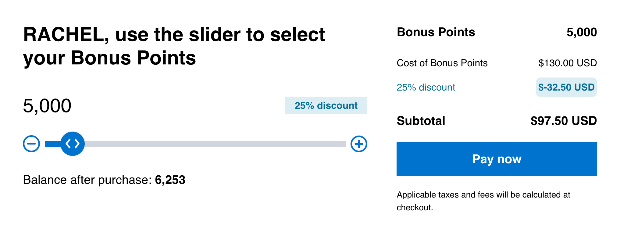 Hyatt buy points page