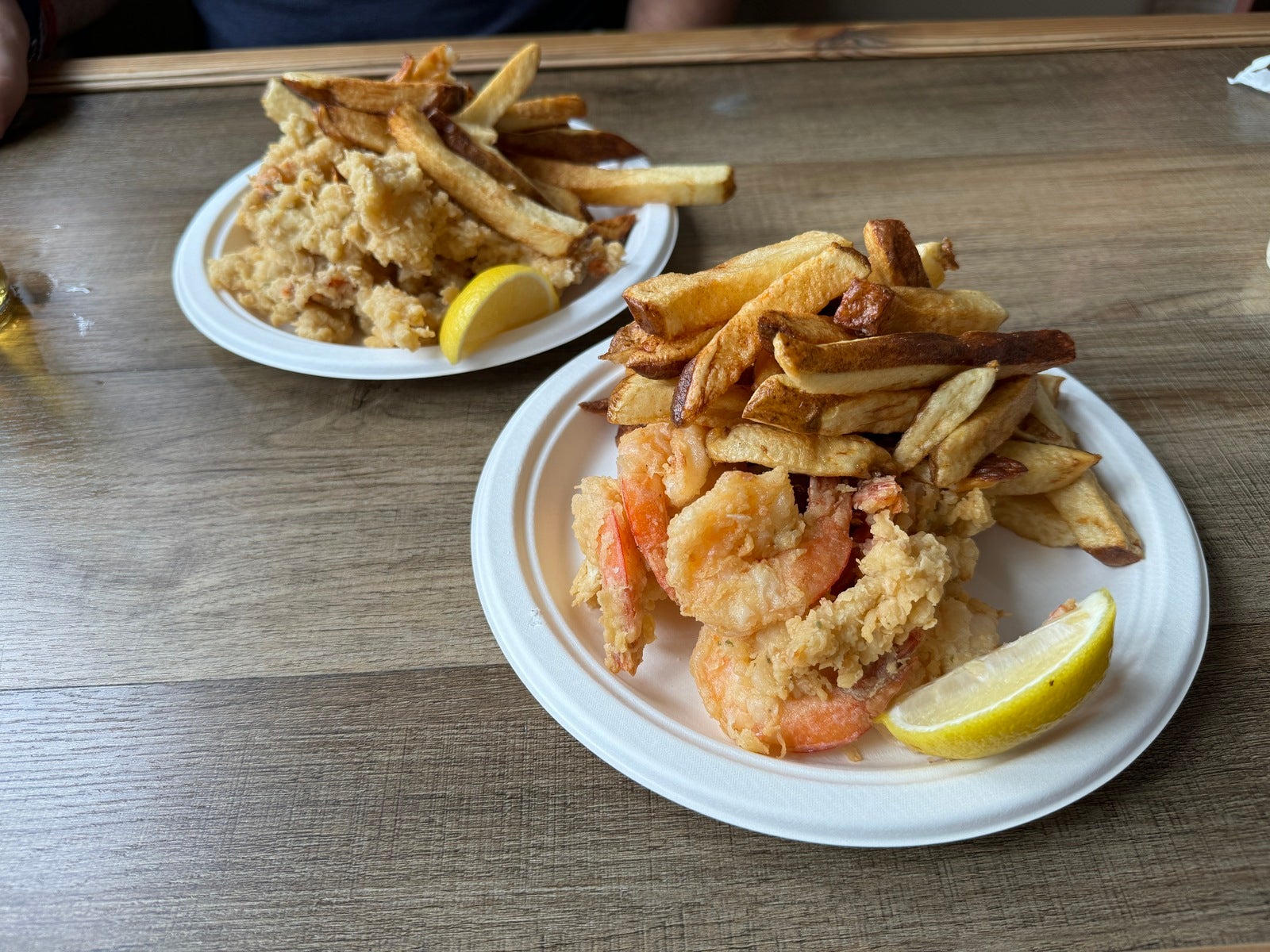 Cracked conch and fried shrimp dinner