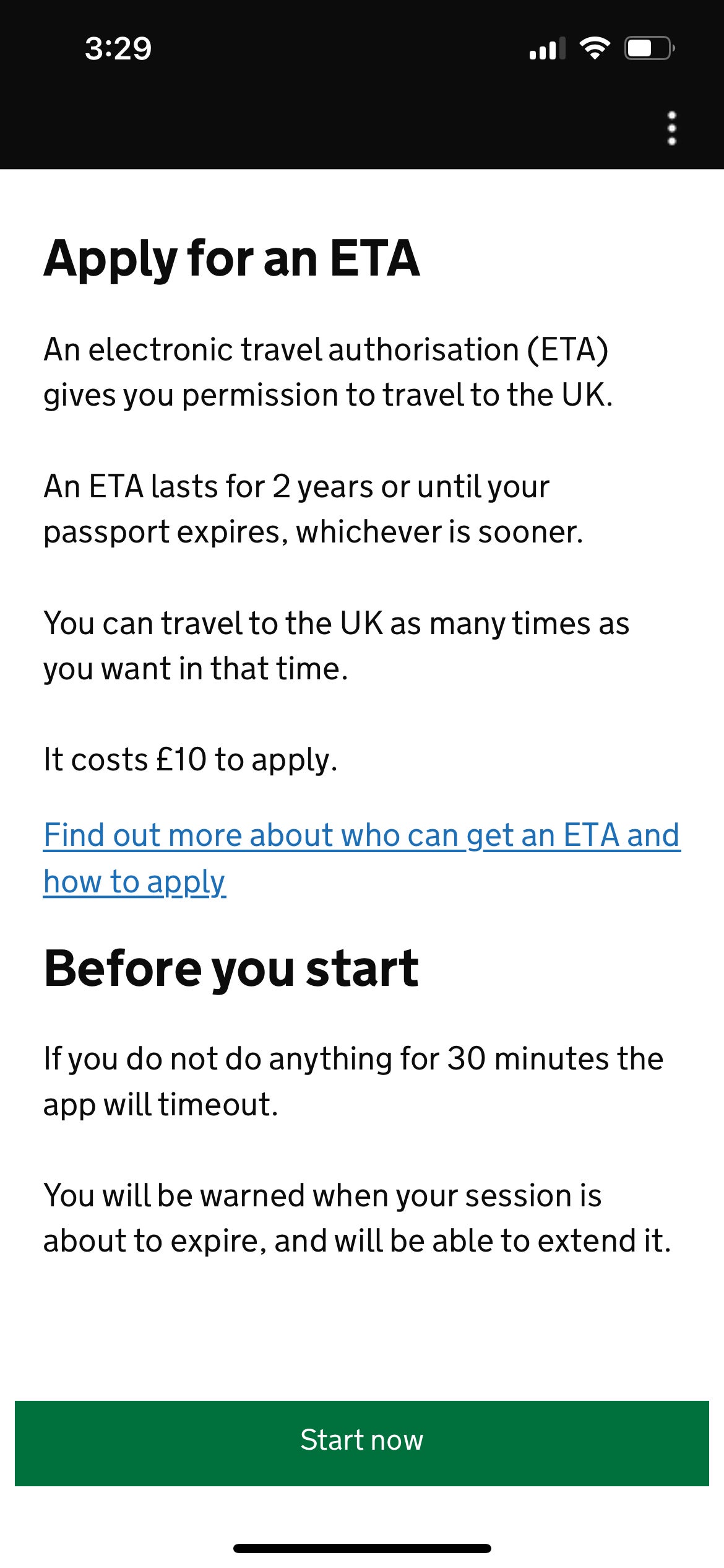 Instructions on the UK ETA app. GOV.UK