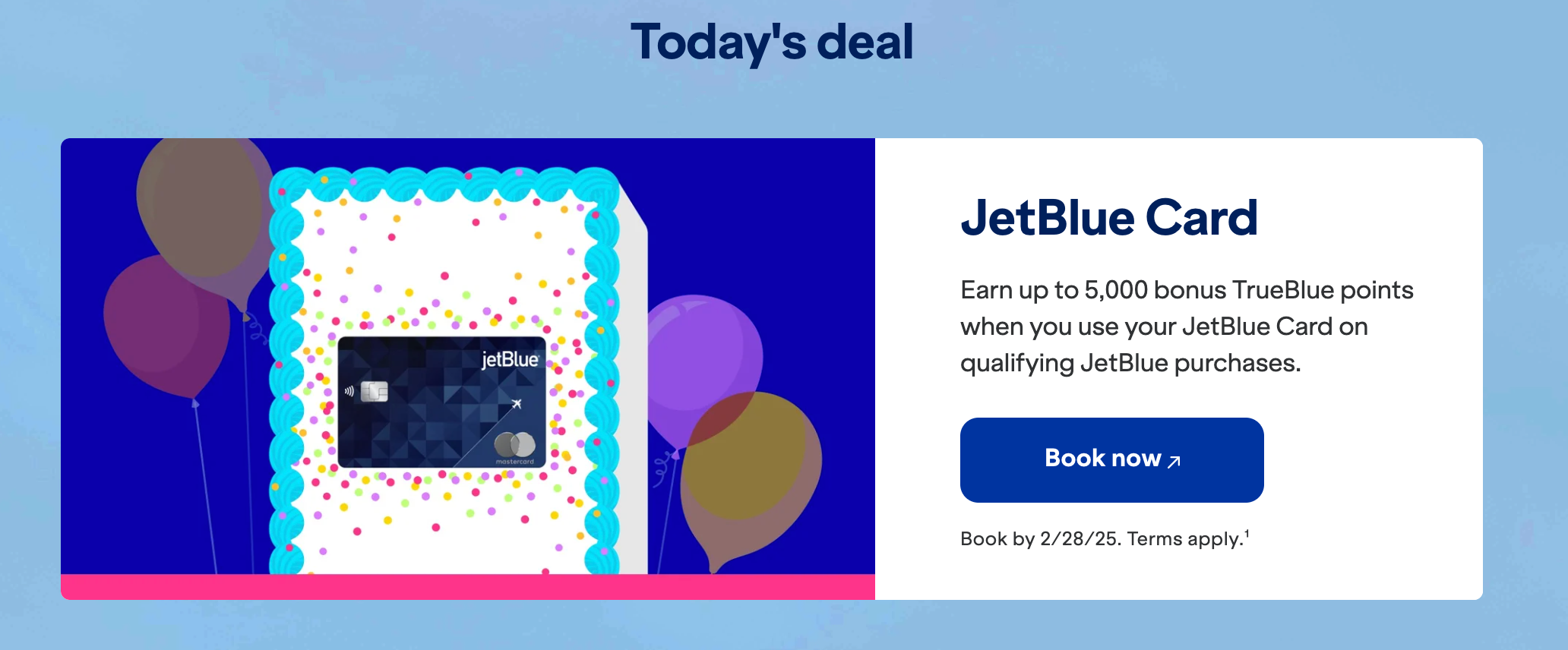 screenshot of JetBlue sale details