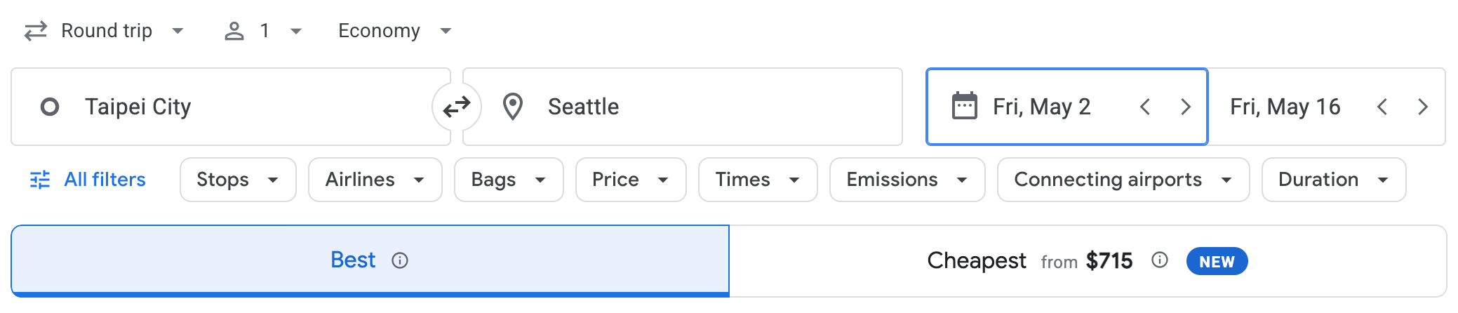 New tabs within Google Flights. GOOGLE