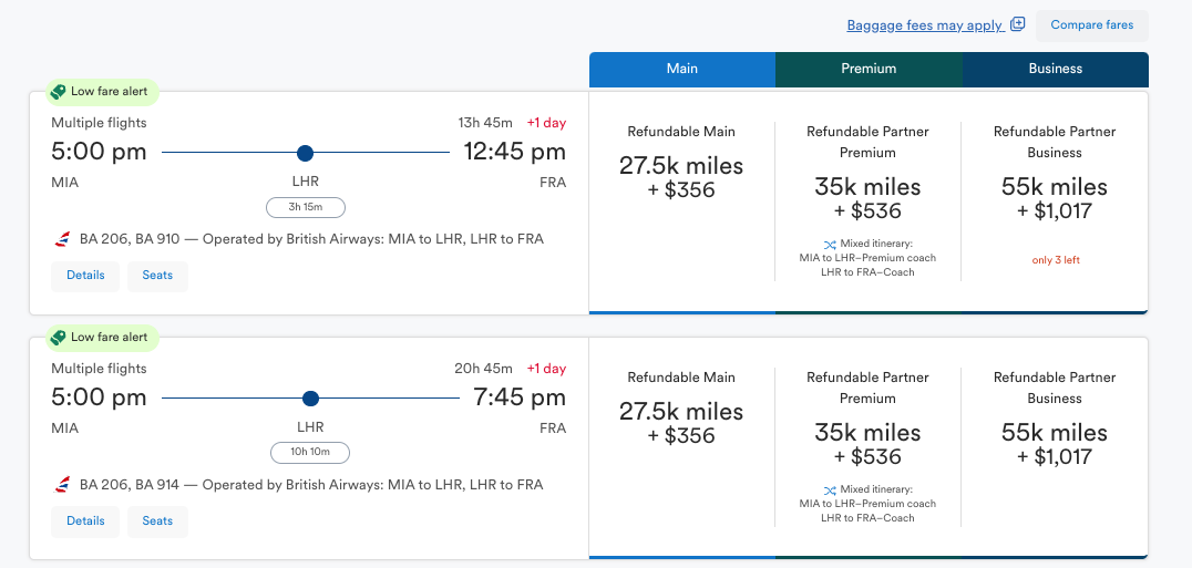 screenshot of Alaska flights