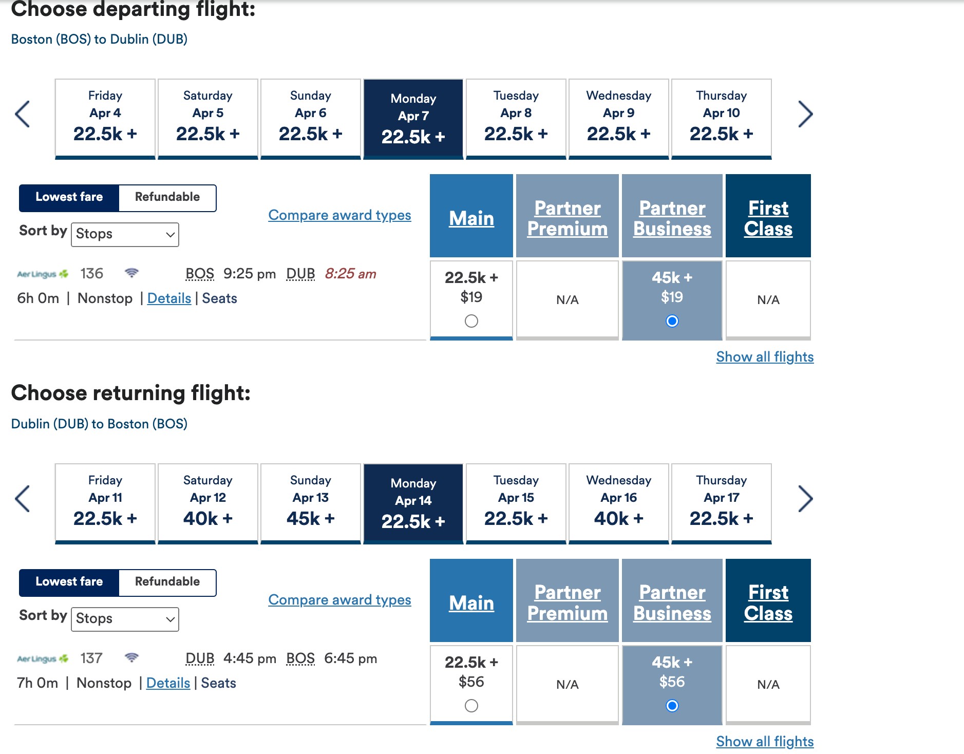 screenshot of Alaska Air sale flight