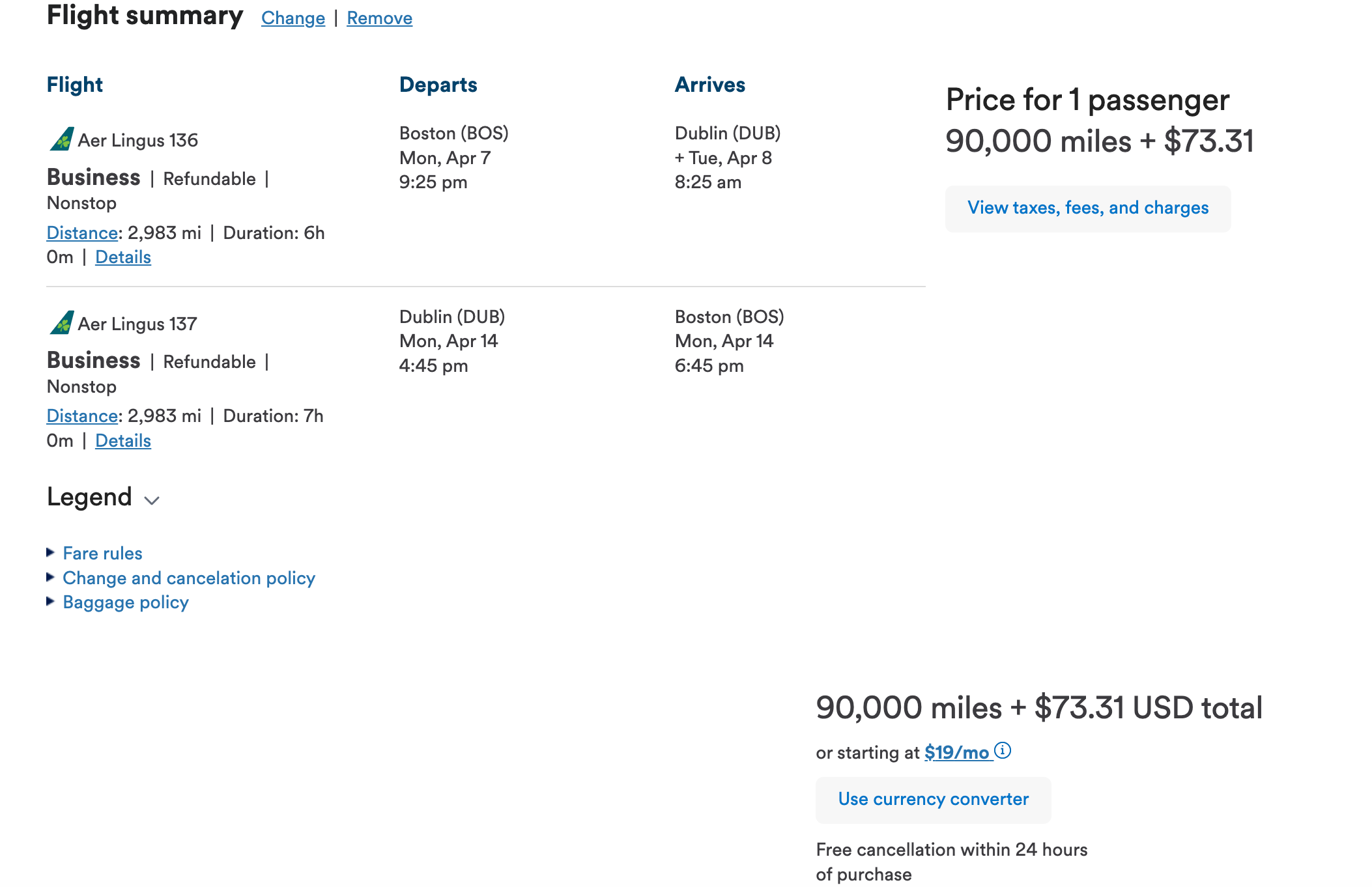 screenshot of Alaska Air sale flight