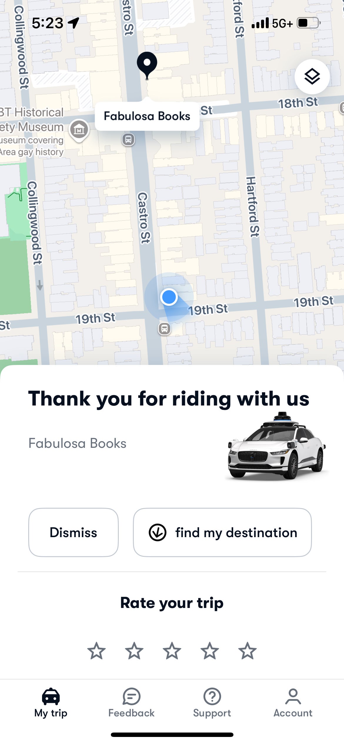 Using the Waymo One app. WAYMO