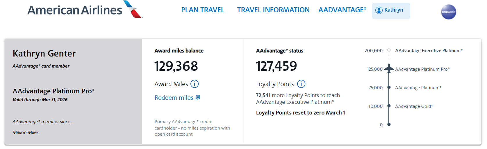 American AAdvantage account