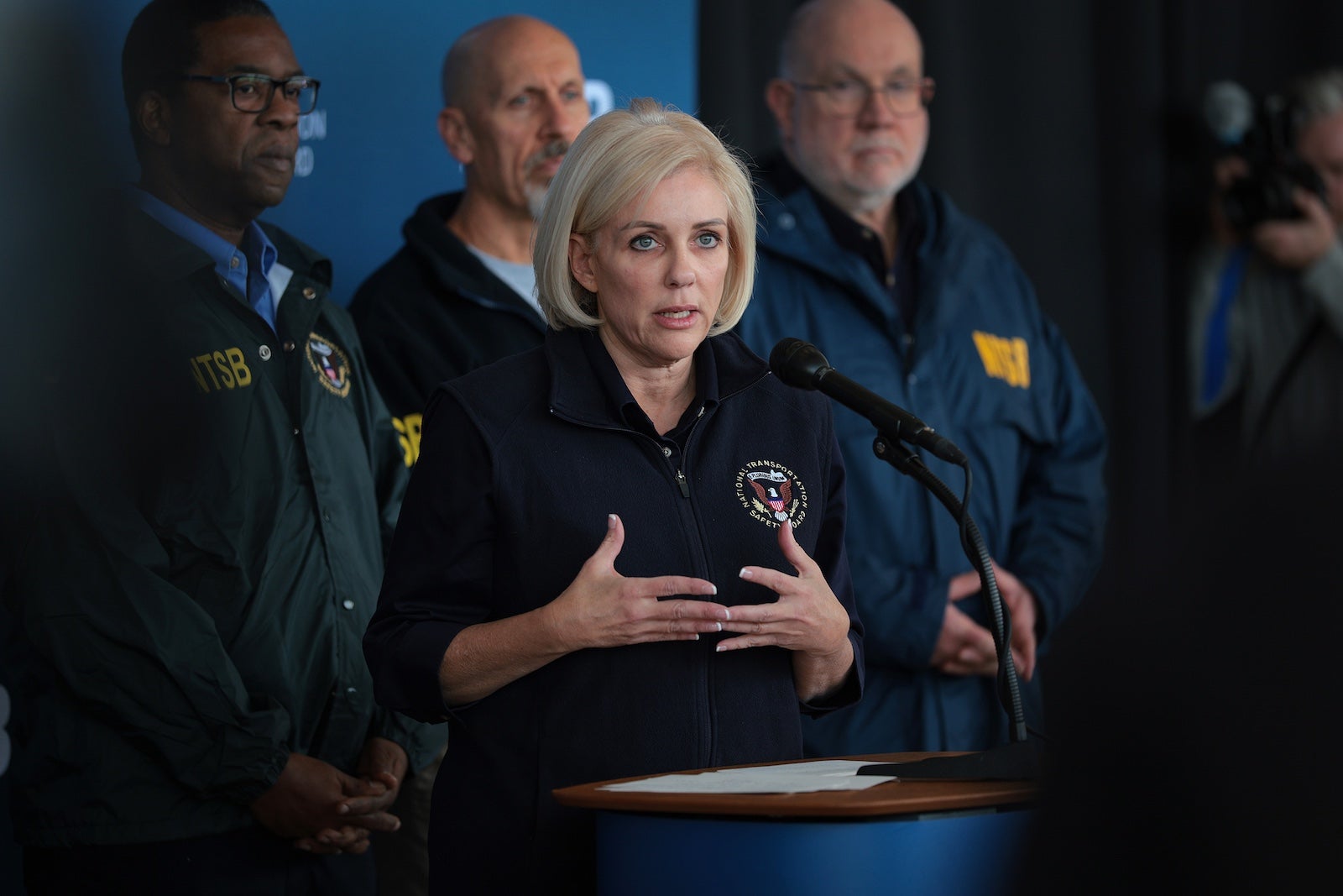 NTSB Chair Jennifer Homendy speaks following the American Eagle 5342 crash