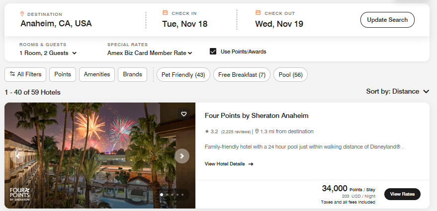 Booking with a Marriott 35,000-point certificate