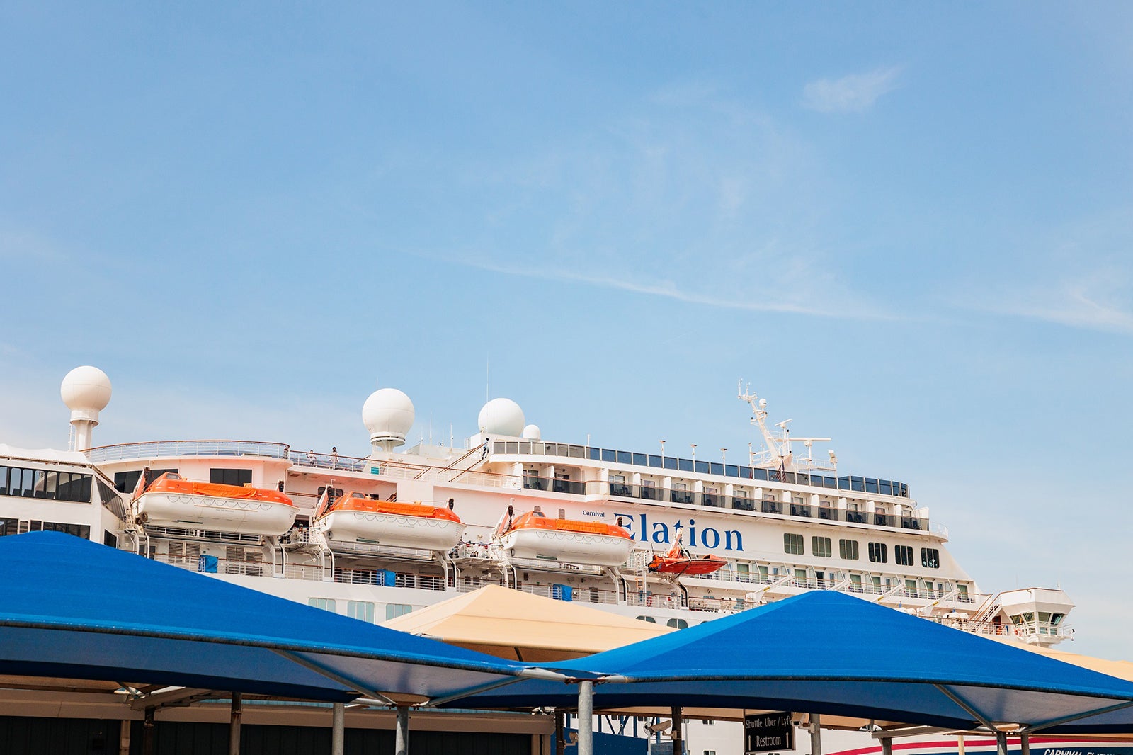 Carnival Elation cruise ship docked at Jacksonville cruise port