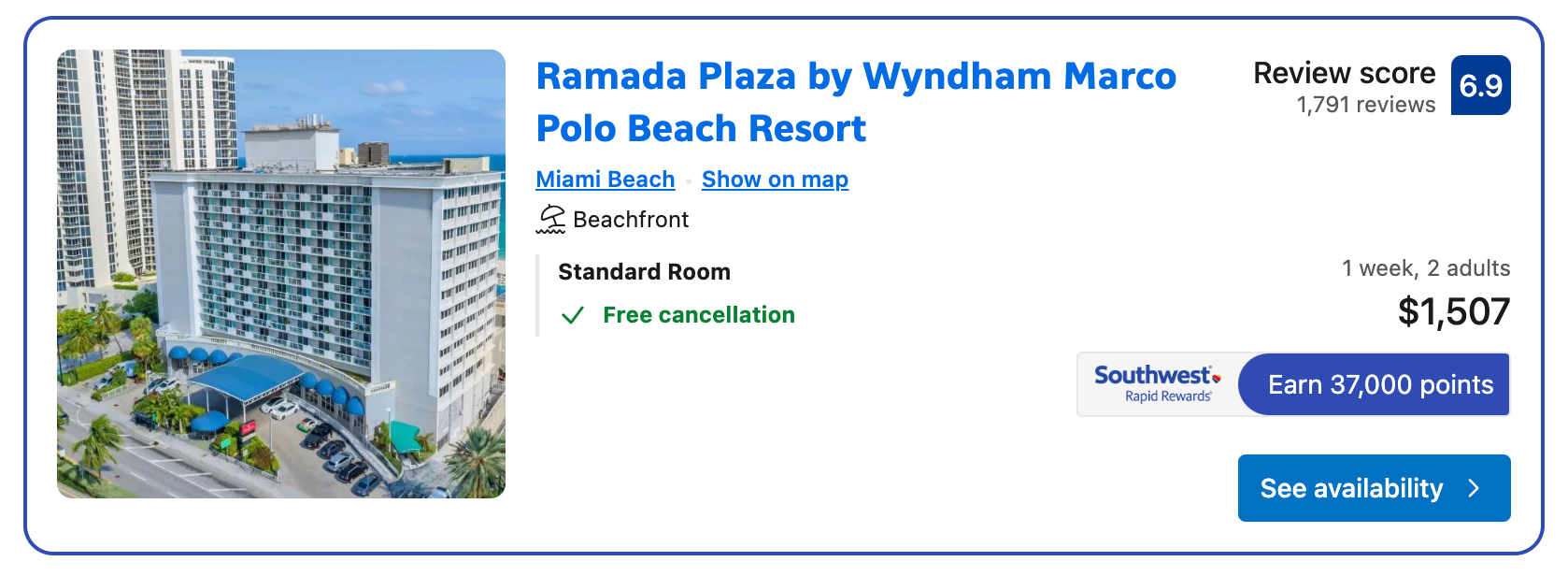 Southwest Hotels Wyndham beach resort