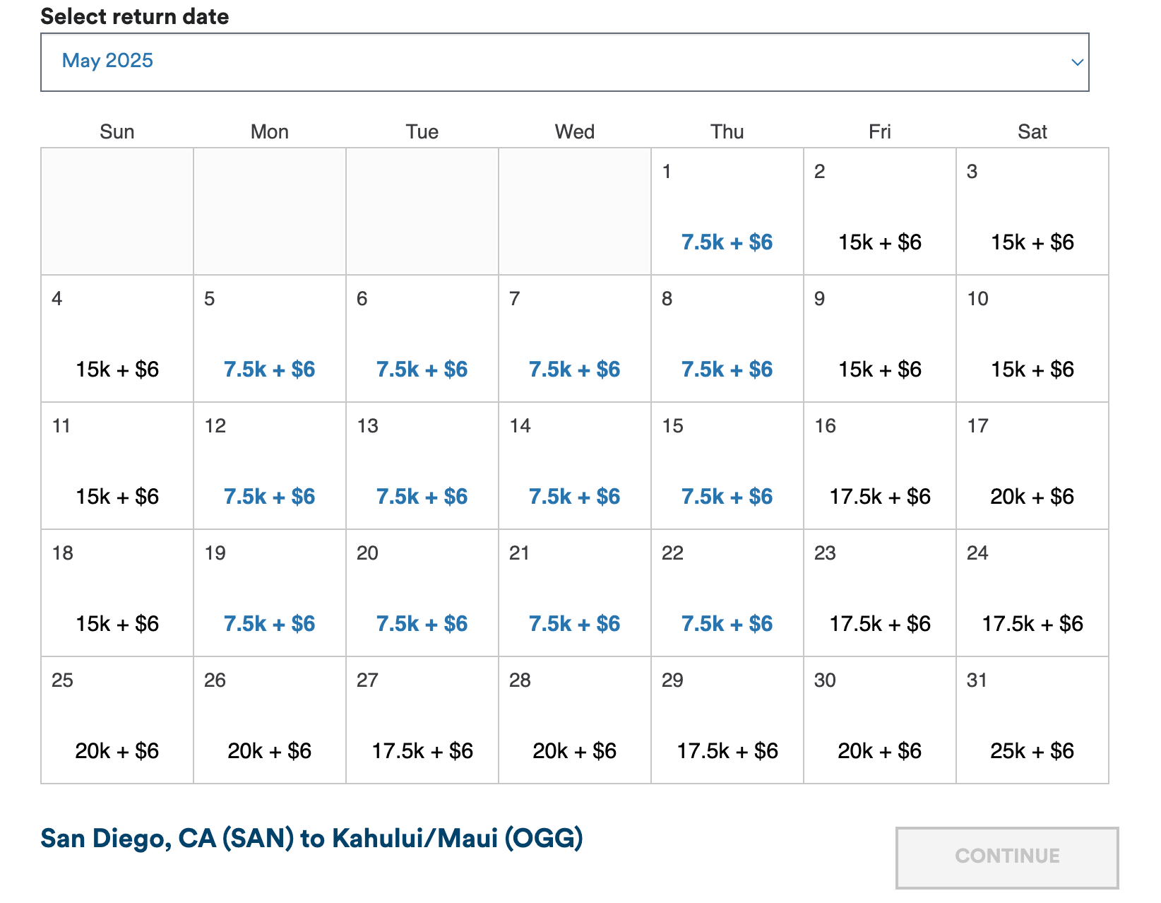 Alaska Air booking calendar