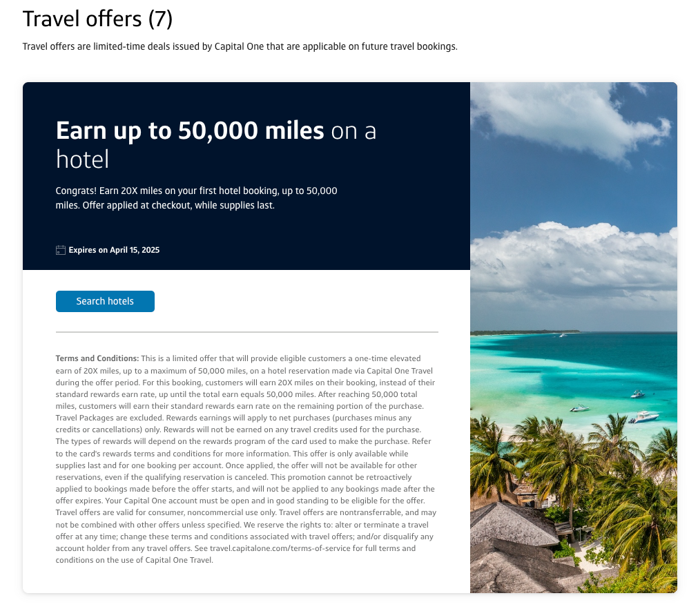 Capital One Travel screenshot