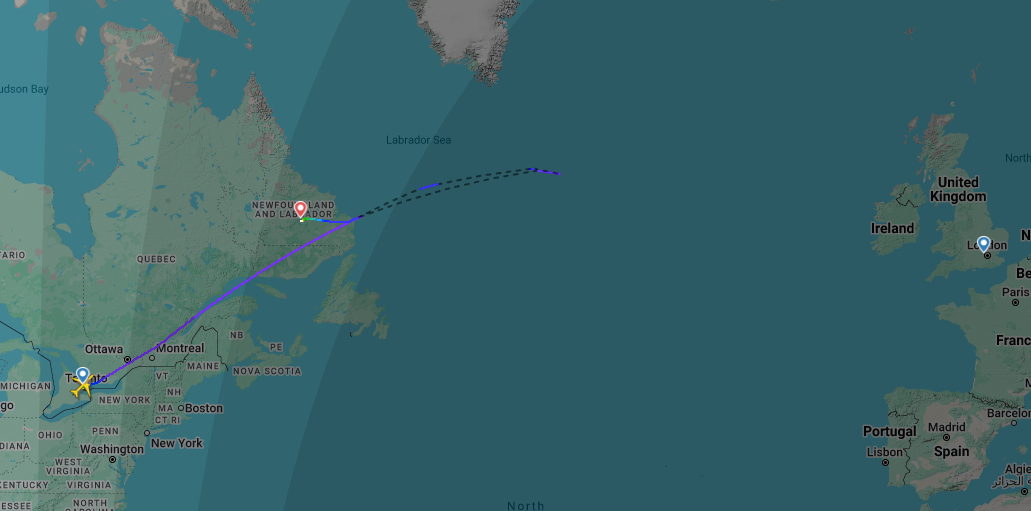 Flight radar screenshot