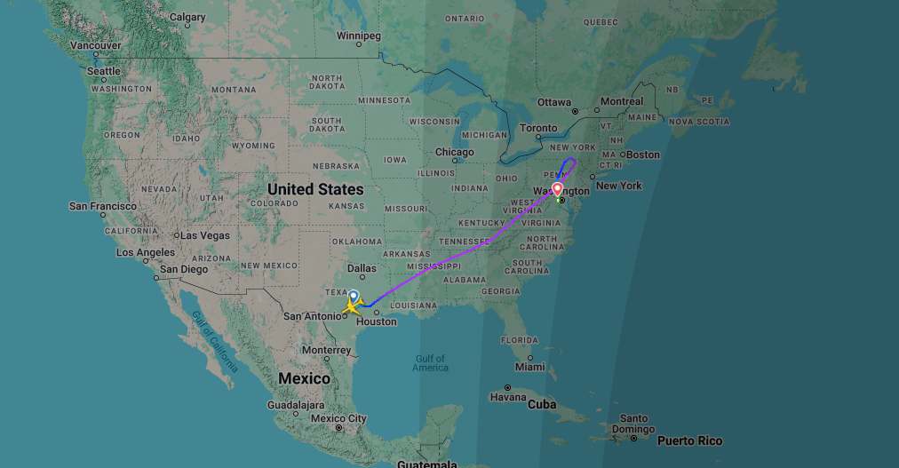 Flight radar screenshot