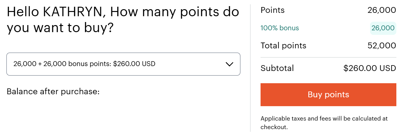 IHG buy points