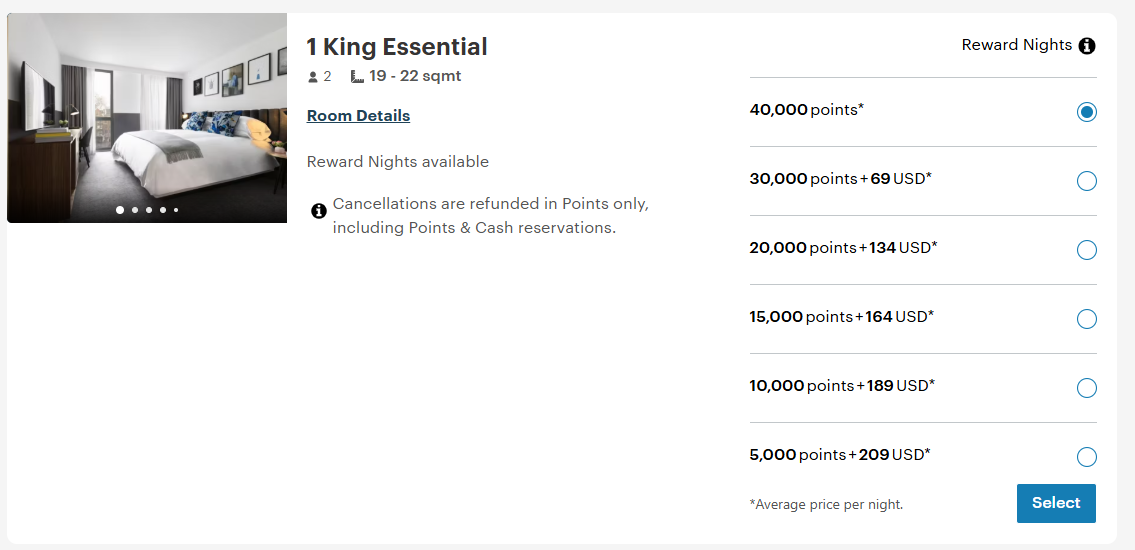 Award pricing for the Kimpton DeWitt