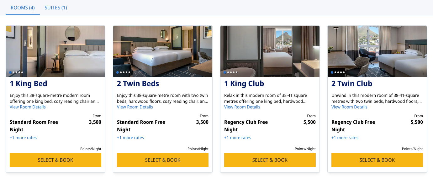 Hyatt Cape Town award availability 