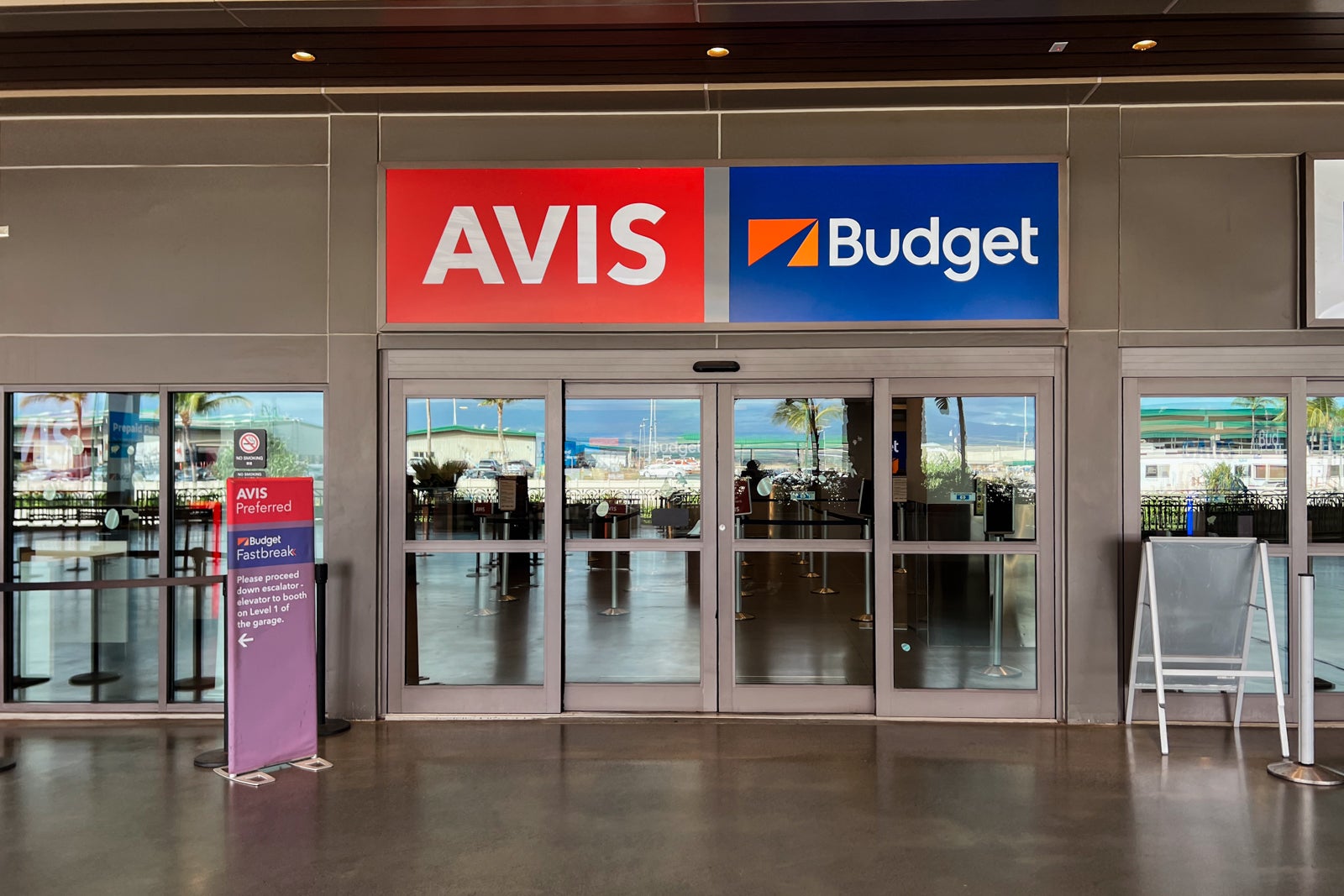 Avis and Budget car rental center in Maui