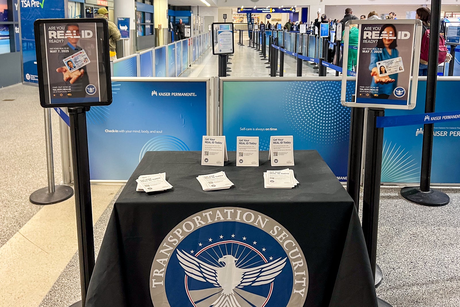 Oakland Airport Real ID display