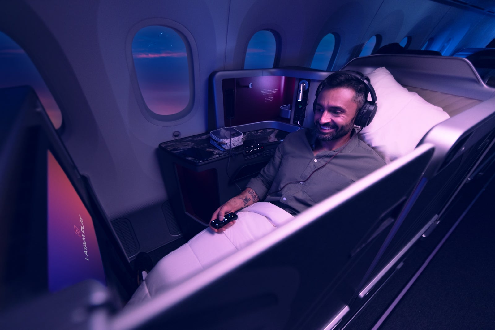 man in business class
