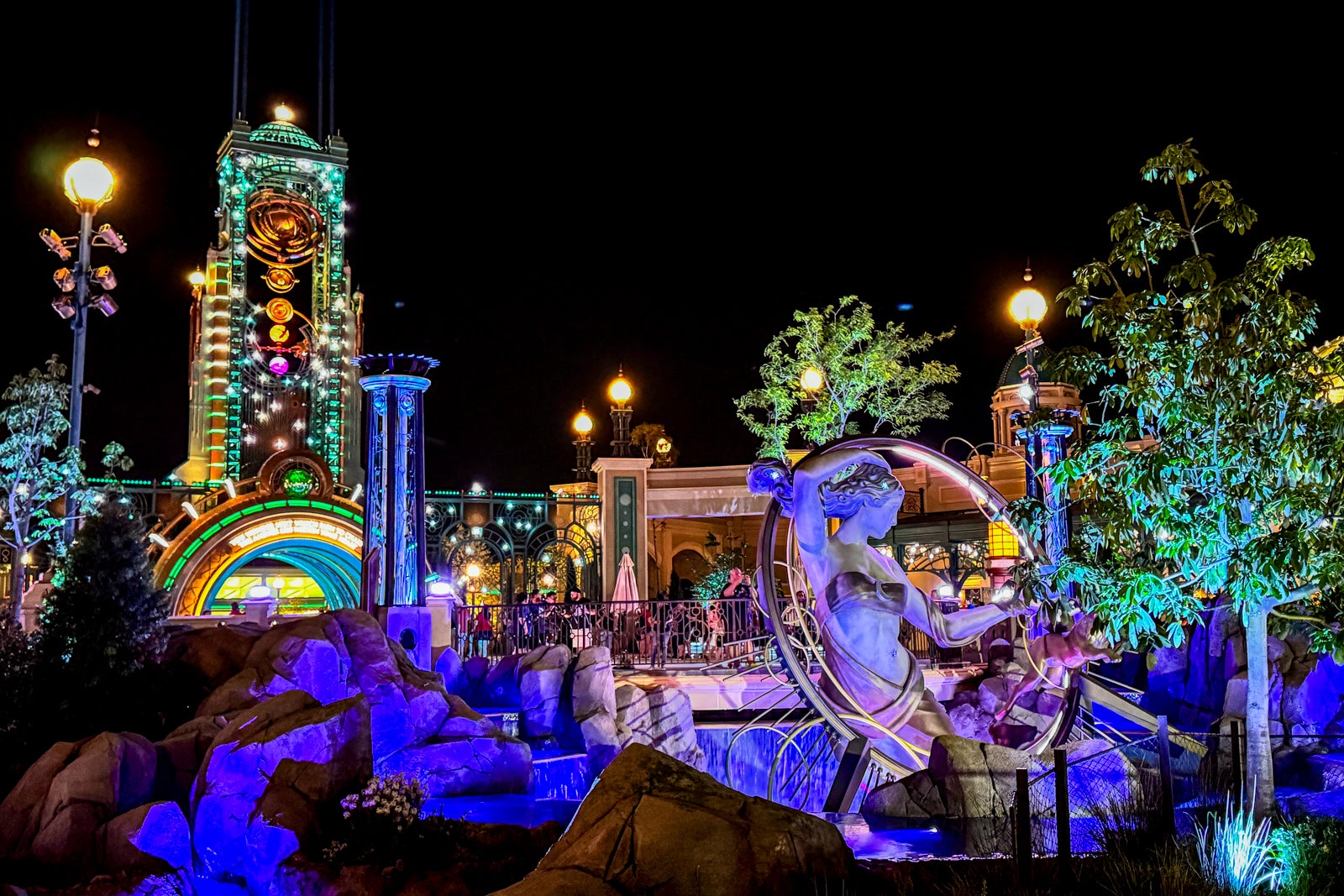 theme park at night