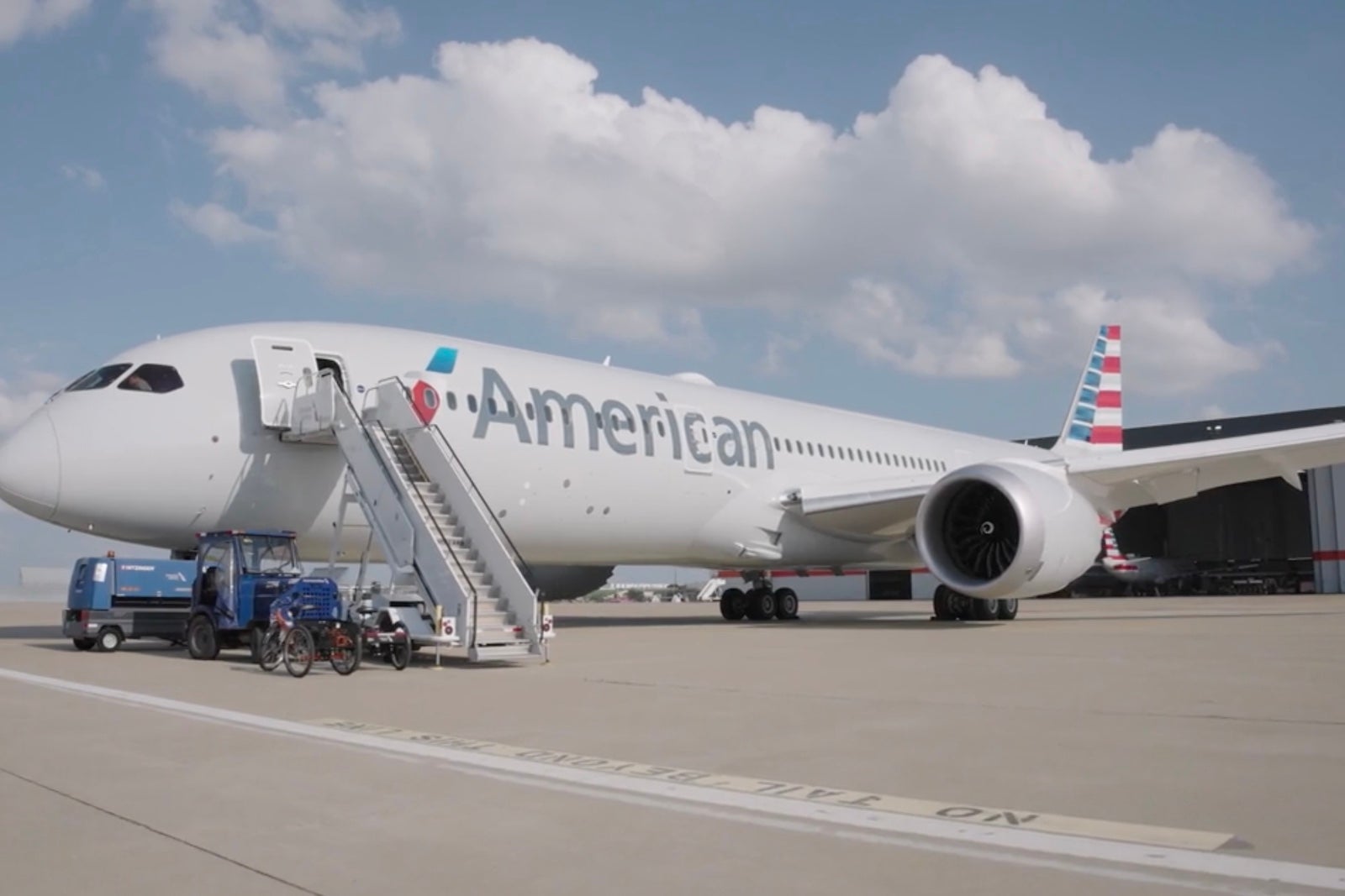 american jet on tarmac