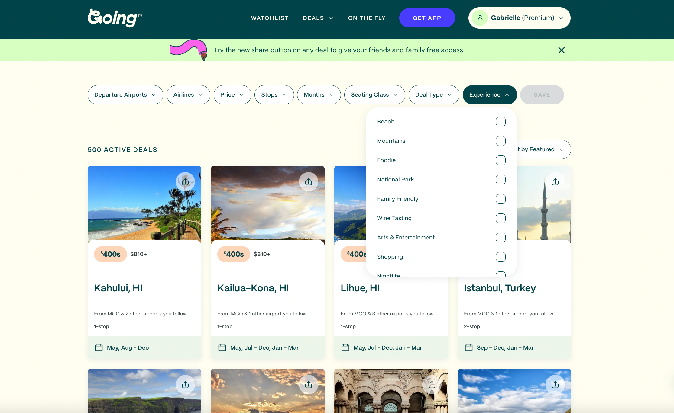 going app dashboard