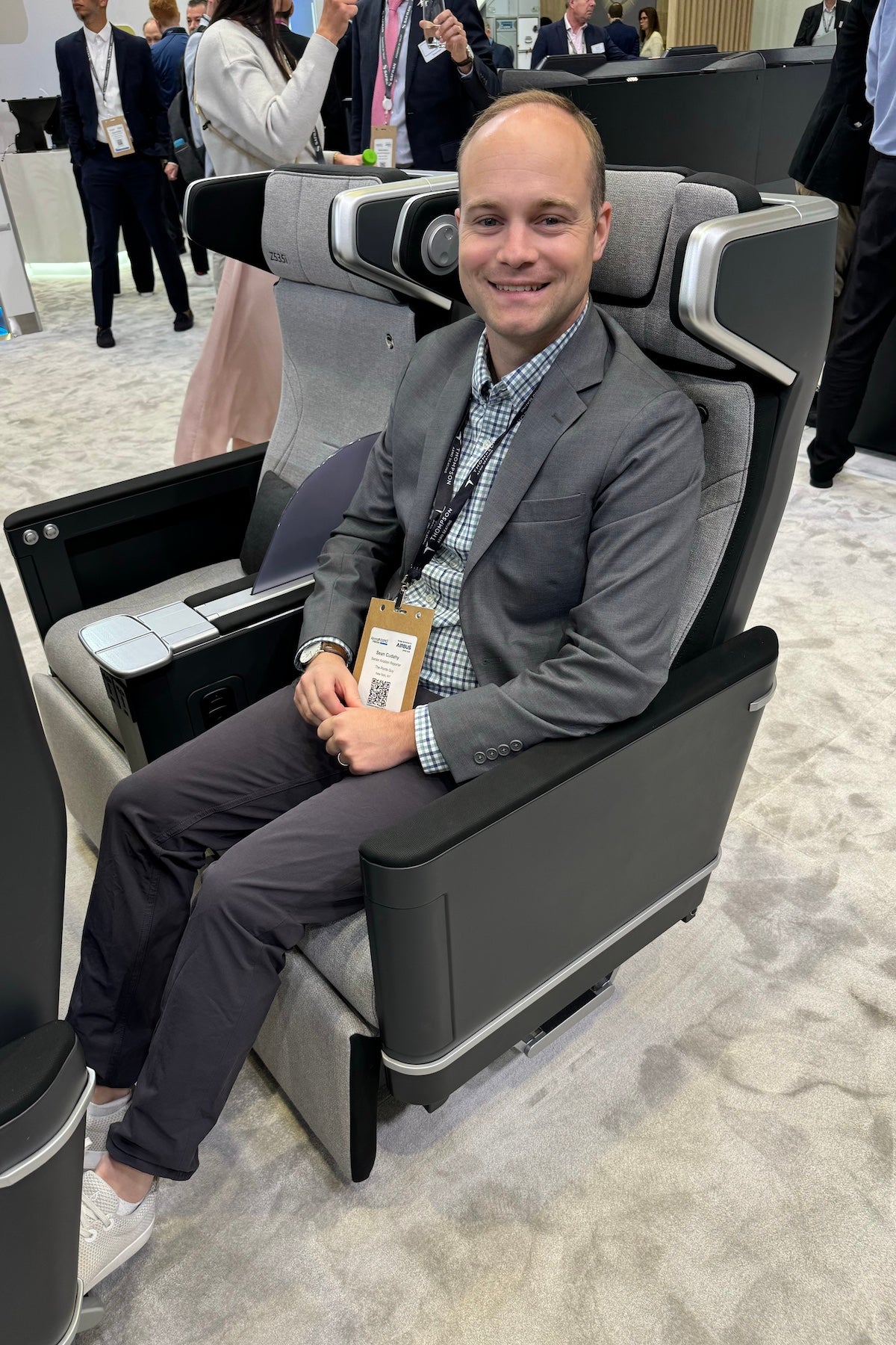 Sean testing out new seats