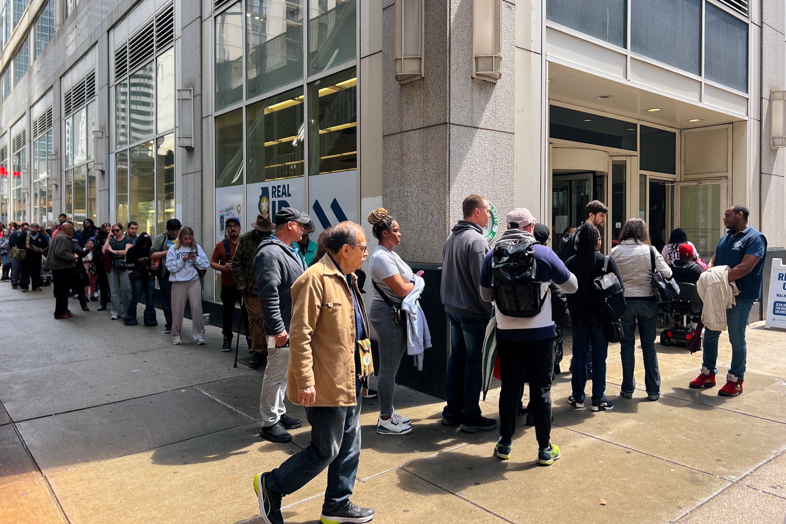 Long lines at a Real ID pop-up in Chicago on Thursday May 1, 2025. 